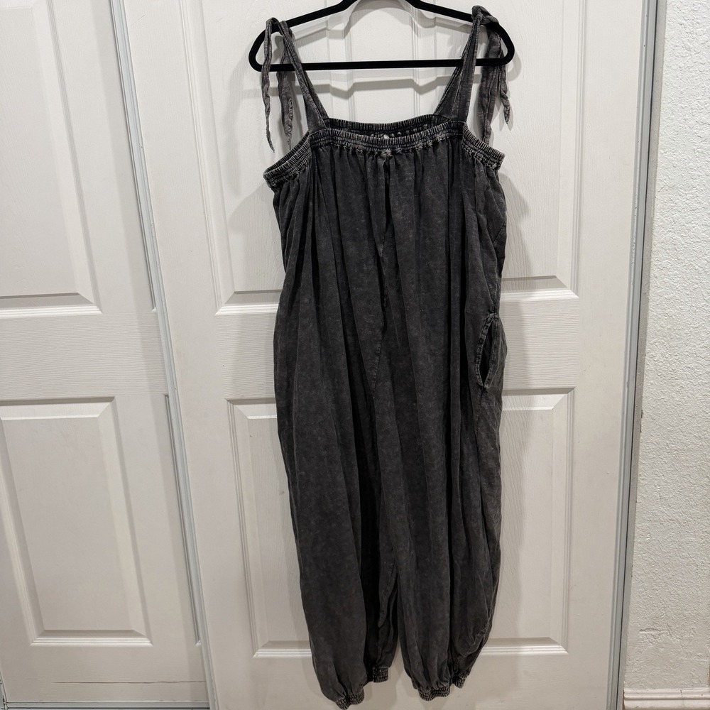 Women's Free People‎ Intimately Charcoal Washed Boho Harem Jumpsuit XS/S